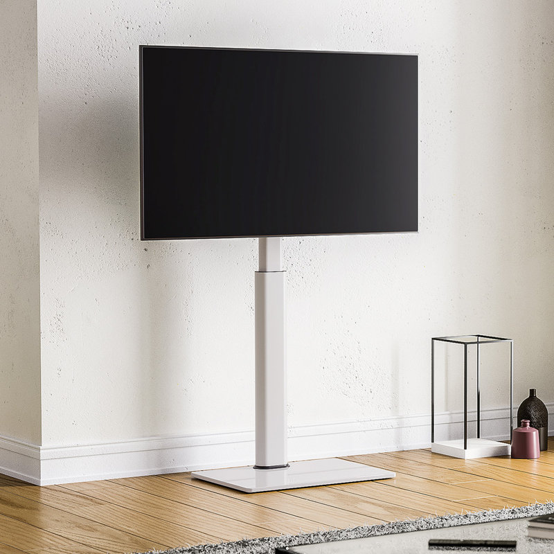 FITUEYES Single Screen Floor Stand Mount FITUEYES Finish White
